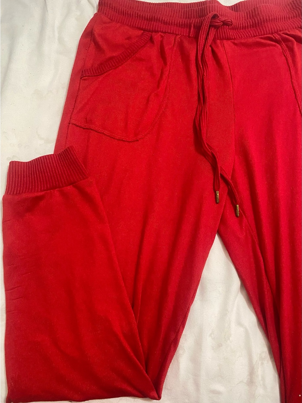 Red Drawstring Sweatpants - Picture 3 of 4